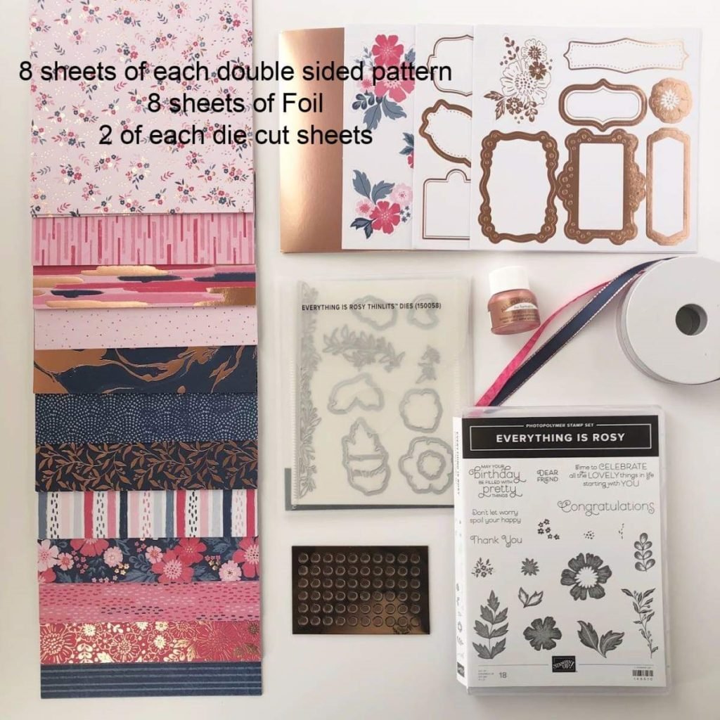 Everything is Rosy Product Medley Limited Edition kit for creating homemade cards, scrapbooking, etc.