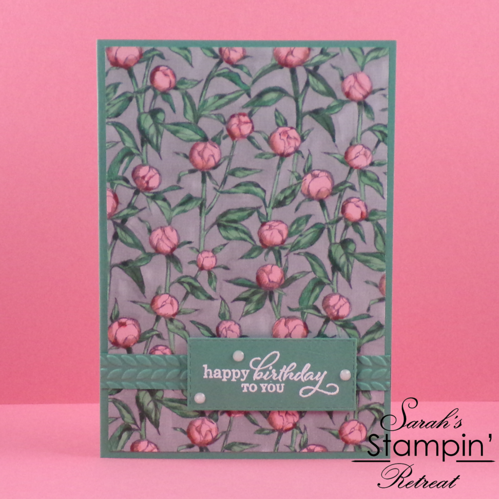 Adult Colouring Handmade Birthday Card with Peony Garden