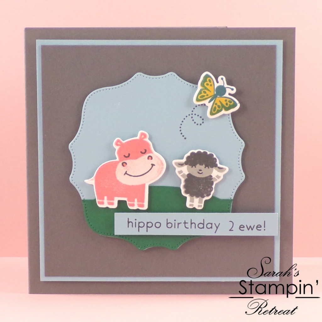 Hippo Happiness Kids Handmade Birthday Card