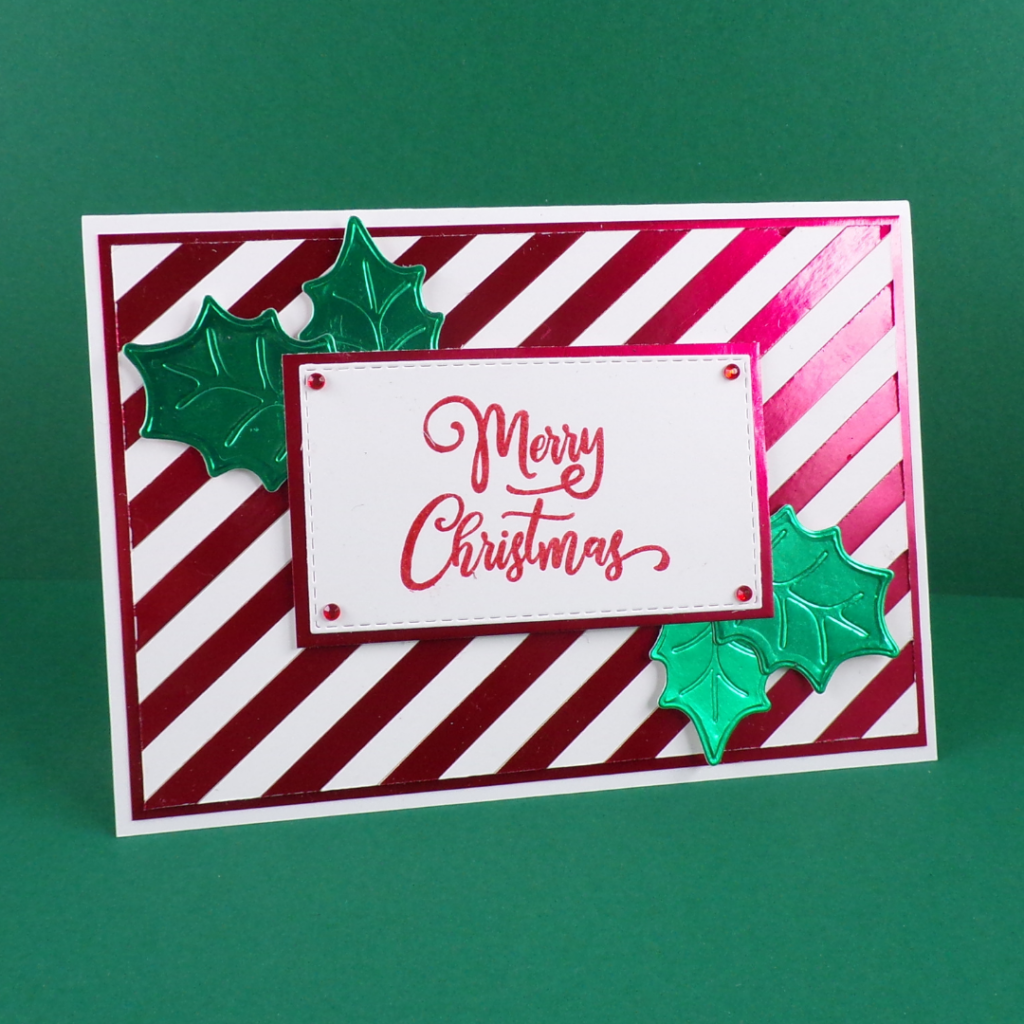Foiled Christmas Card using the Poinsettia Dies