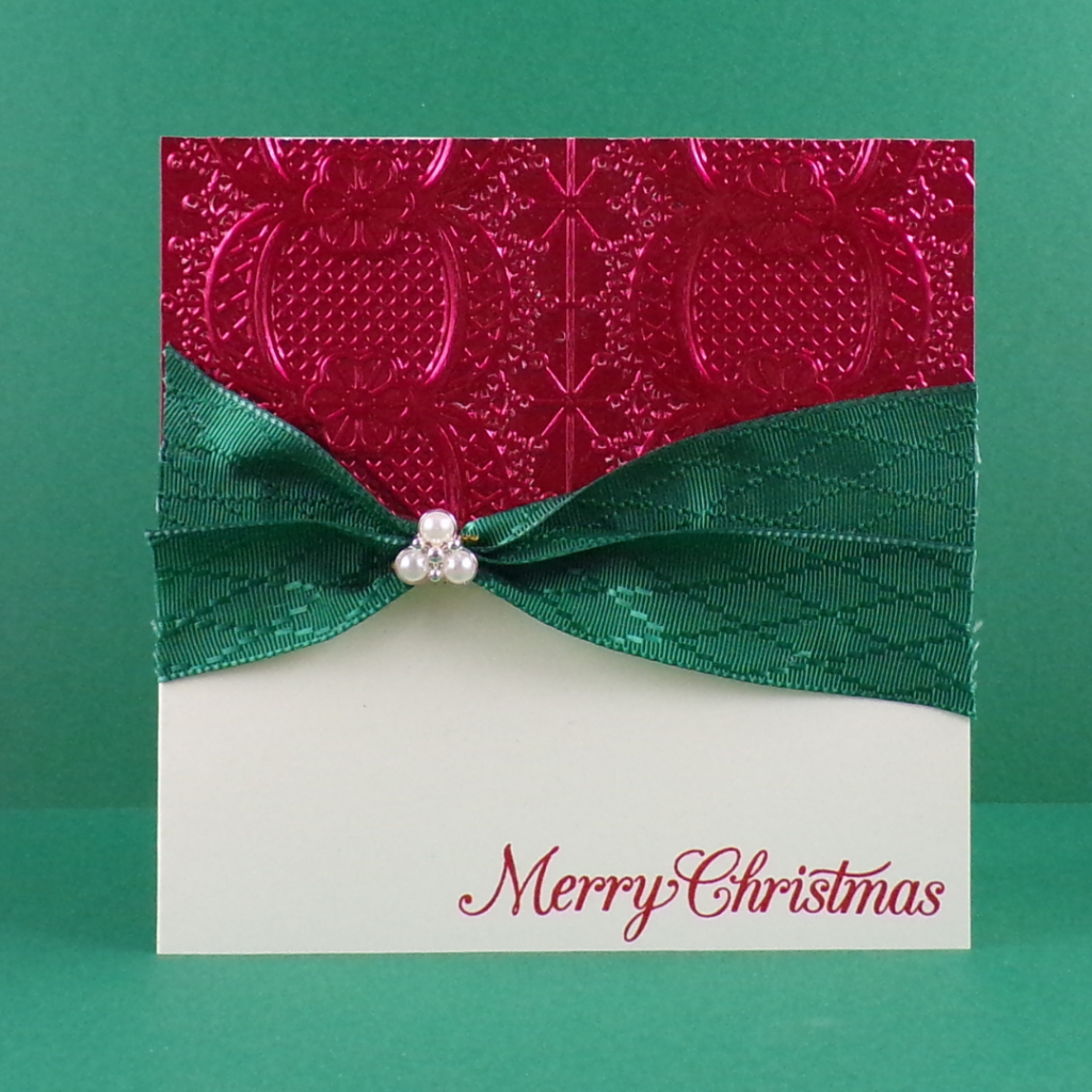 Foiled Christmas Card using Tin Tile Embossing Folder