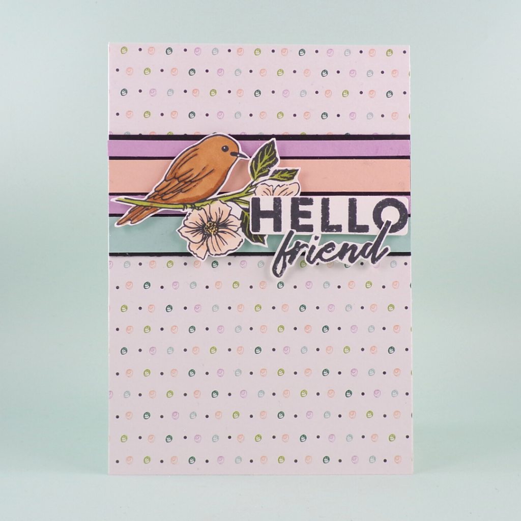 Greetings Card created with the Friendly Hello bundle from Stampin Up