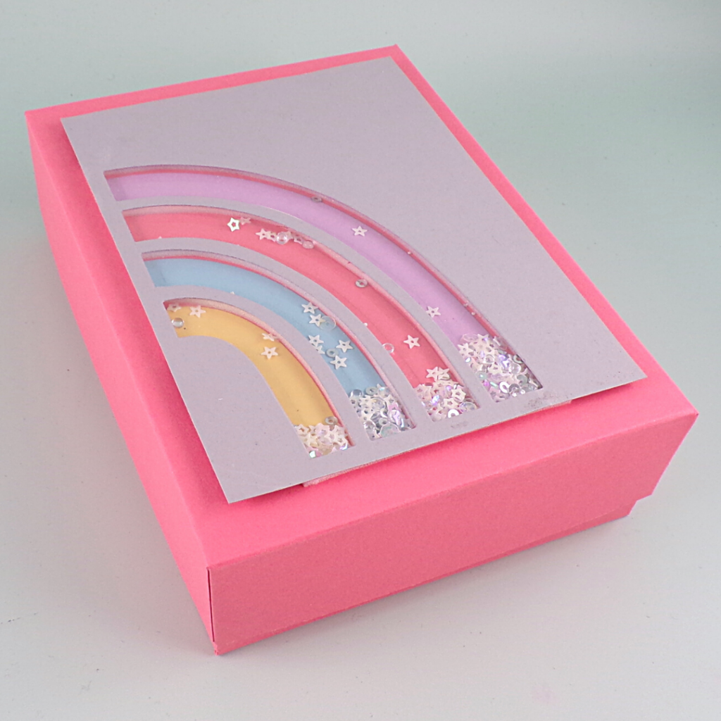 Rainbow Shaker Gift Box with Brilliant Rainbow dies from Stampin' Up!