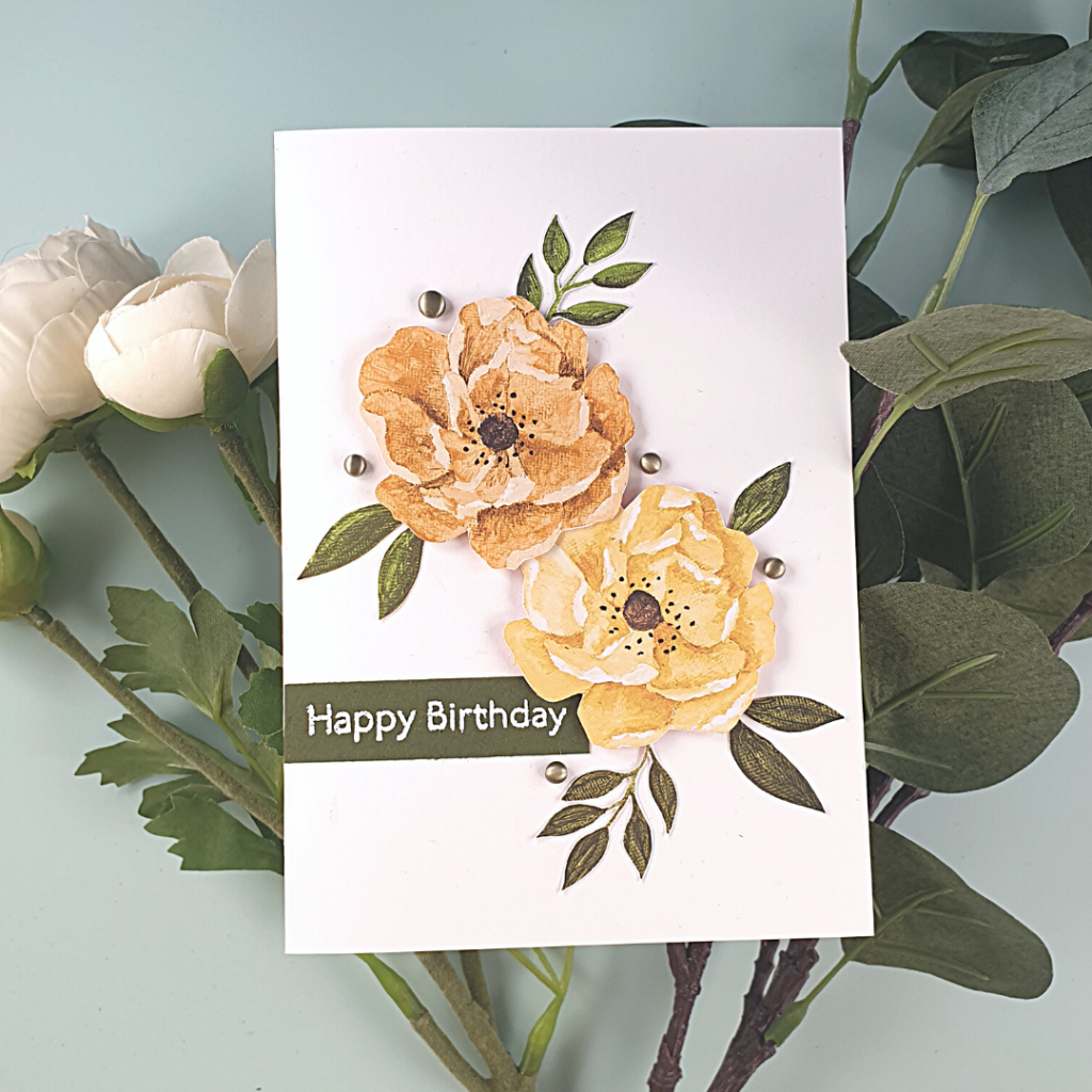 Handmade Floral Birthday Card using Hues of Happiness from Stampin Up