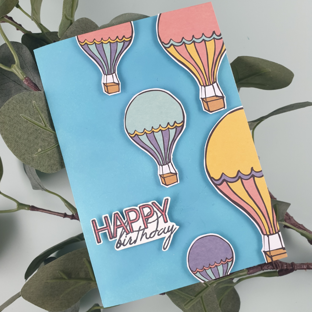 Handmade Hot Air Balloon Birthday Card using Everyday Journaling Thoughts on Travel