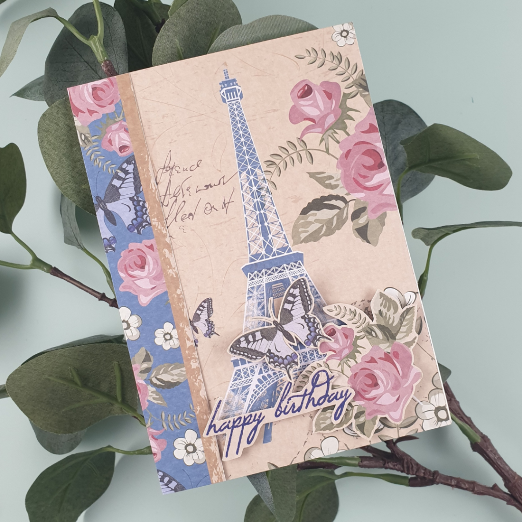 Handmade Eiffel Tower Birthday Card using Everyday Journaling Thoughts on Travel