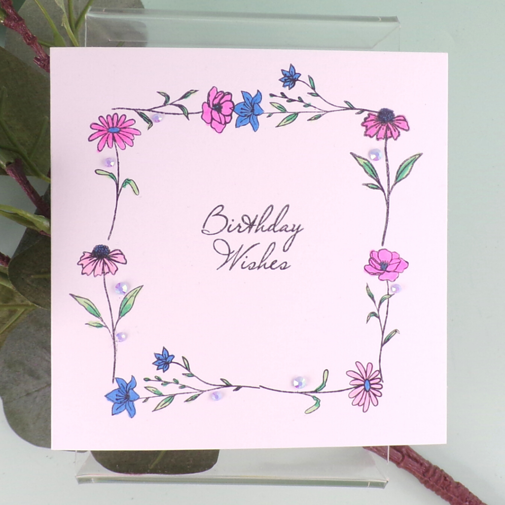 Elegant Birthday Card created using Small Flower Stamps