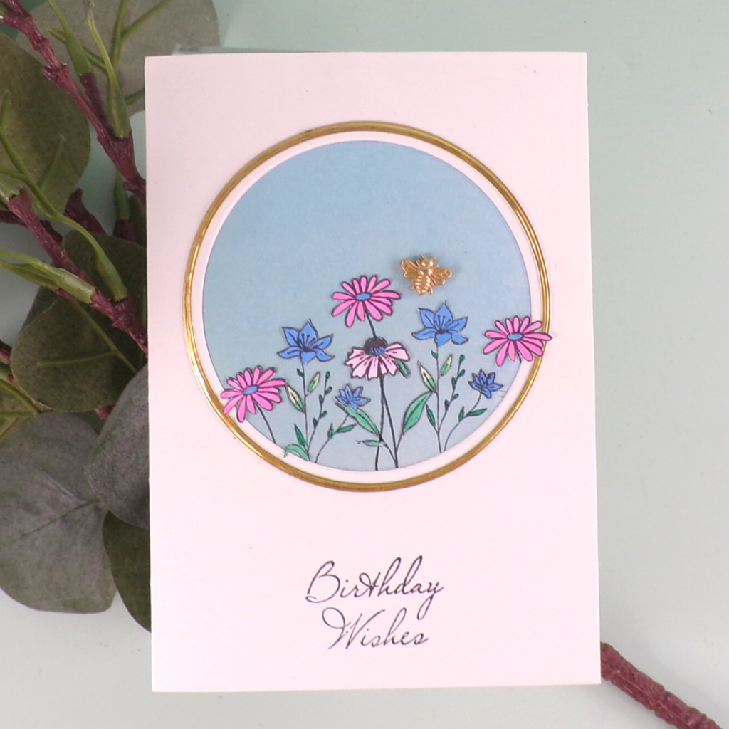 Elegant Birthday Card created using Small Flower Stamps