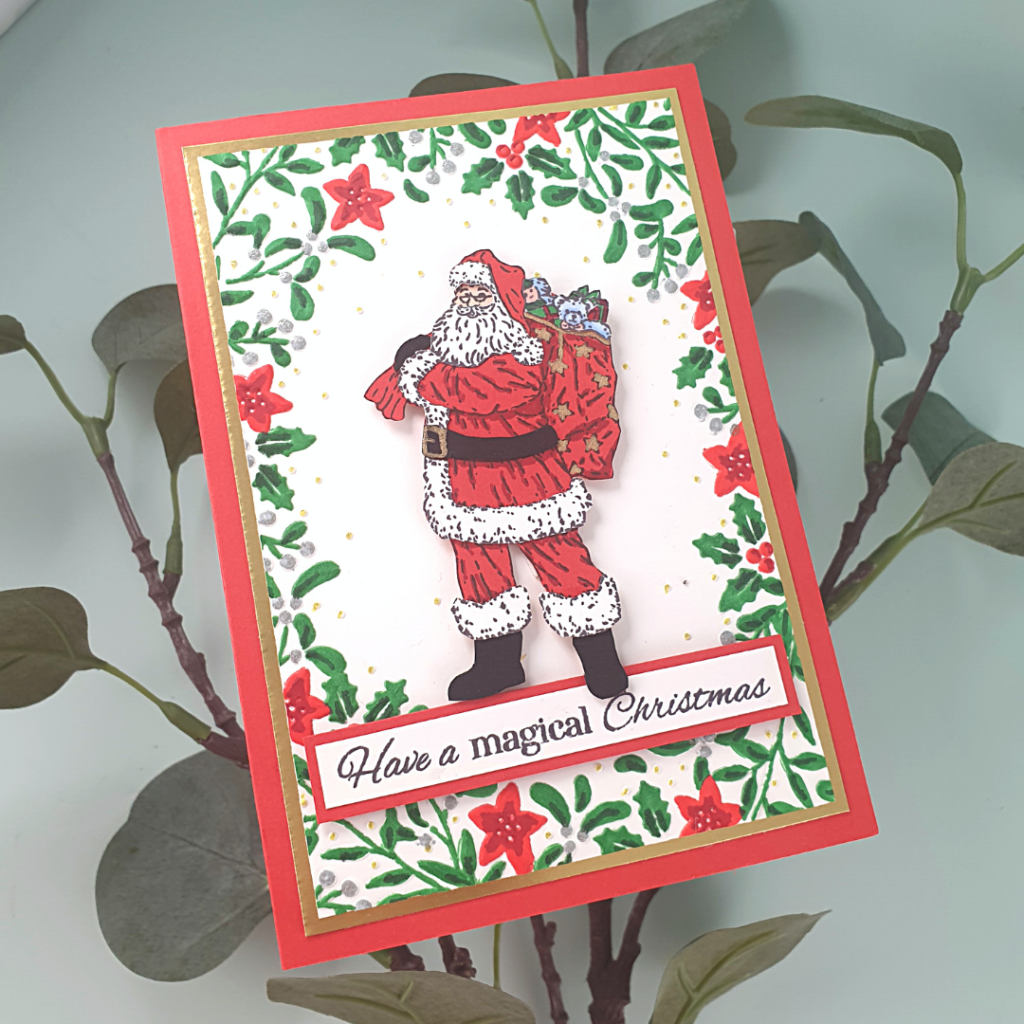 Handmade Santa Christmas Card - Stretch Your Stash with Paper Piecing