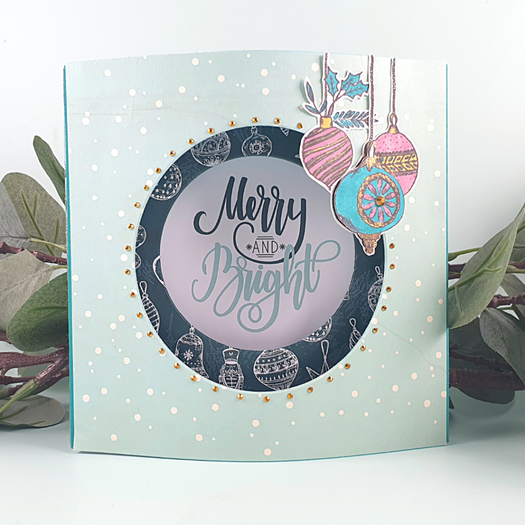 Creative Christmas Aperture Card created by Sarah Phelan from Sarah's Stampin' Retreat using the latest Phill Martin Magazine Box Kit