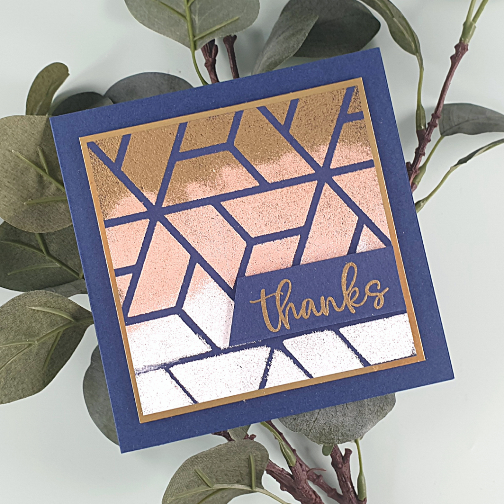 Handmade Thank You Card using Ombre Heat Embossing