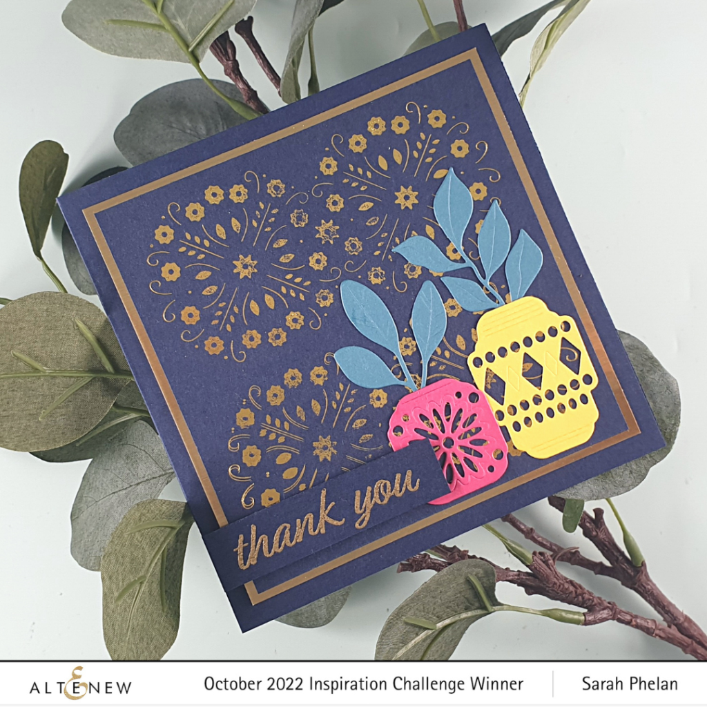 Handmade Thank You Card created using the new Boho Chic Release from Altenew