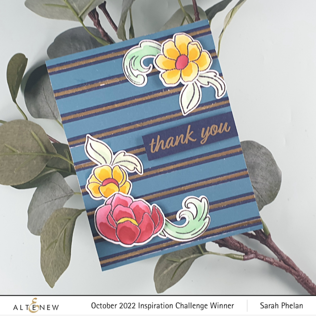 Handmade Thank You Card created using the new Boho Chic Release from Altenew