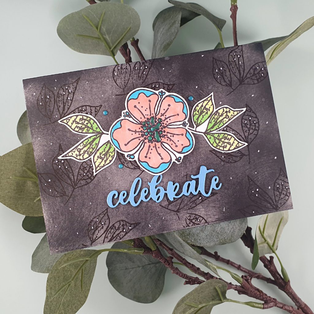 Easy Inky Backgrounds with Funky Flowers stamps from Polkadoodles