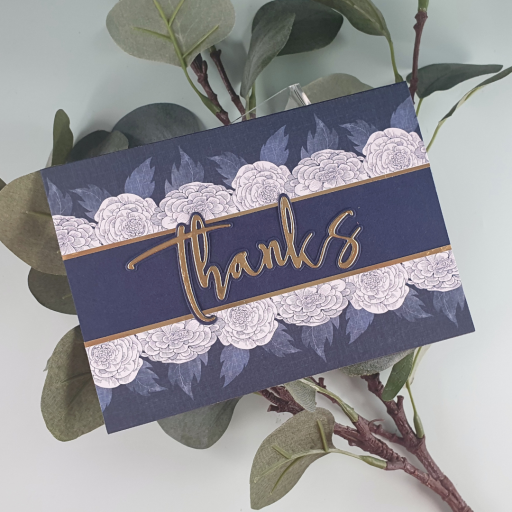 Thank You Card created from the border sheet from a pad of patterned paper
