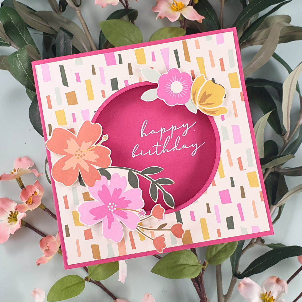 Handmade Birthday Card created with the Finding Paradise Collection from Dovecrafts
