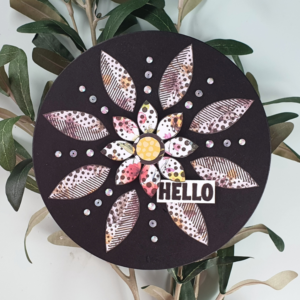 Floral Hello Card using the Paper Pieceing Technique and Hero Arts Pop Art Flowers