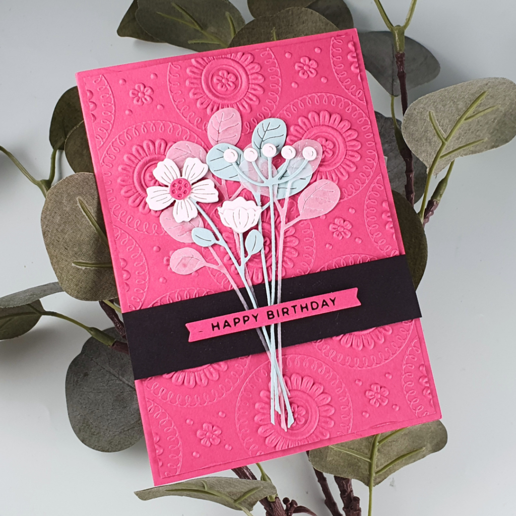Embossed Floral card created with the Sealed for Summer Collection from Spellbinders