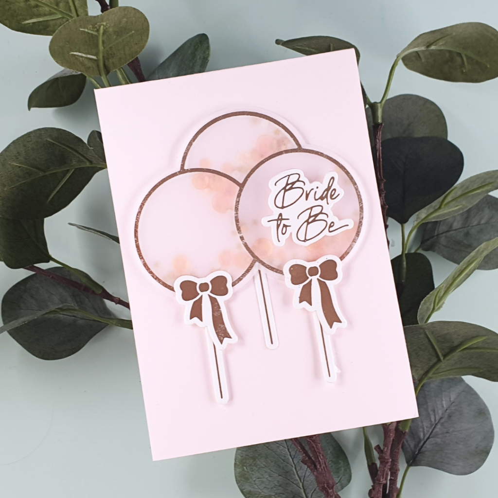 Handmade Card to stretch your stash created using the Party Balloons Bouquet Hot Foil Plate and Glimmer Set from Spellbinders