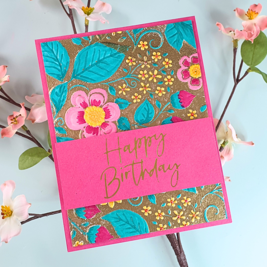Level Up Your Embossing with this handmade card created with the Spellbinders 3D Embossing Folder of the Month