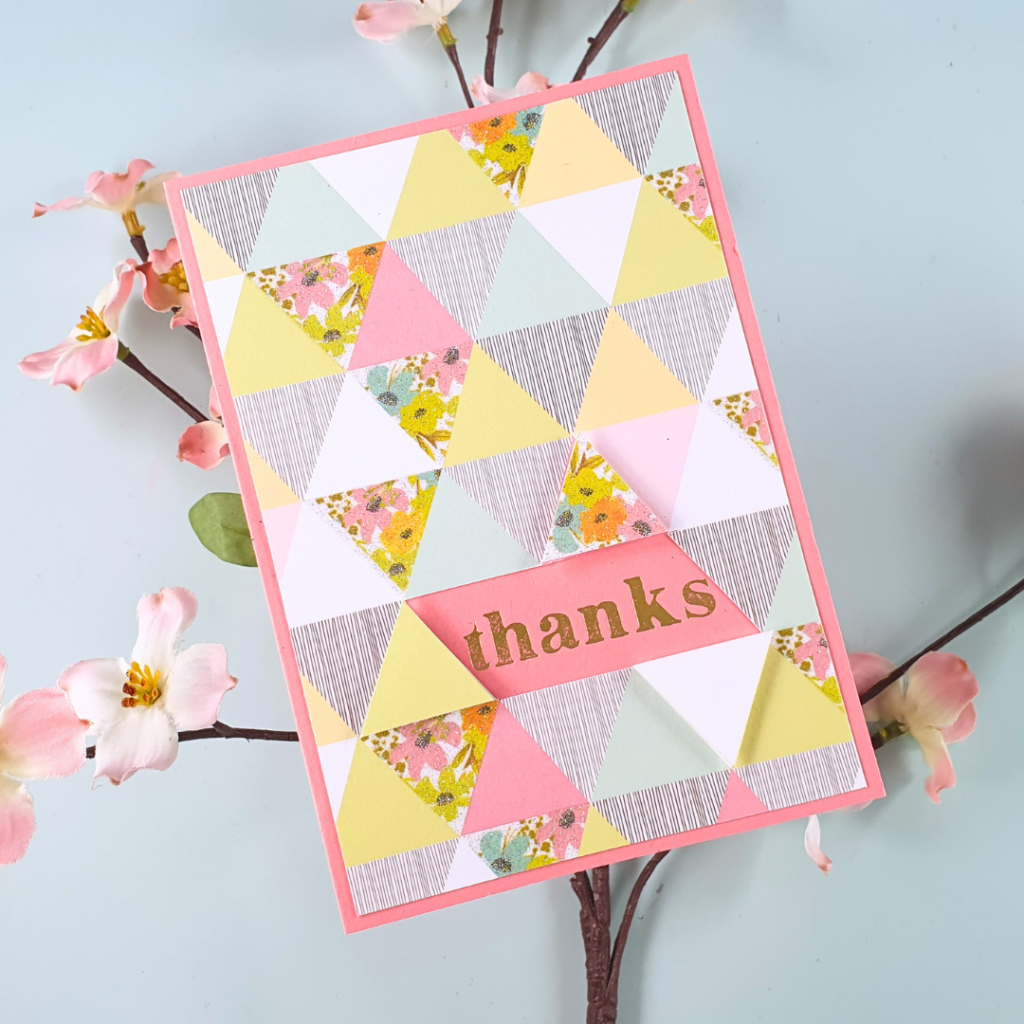 Handmade Card created to show off your pretty patterned papers using the Lets Celebrate Paper Pack from DRK Crafts