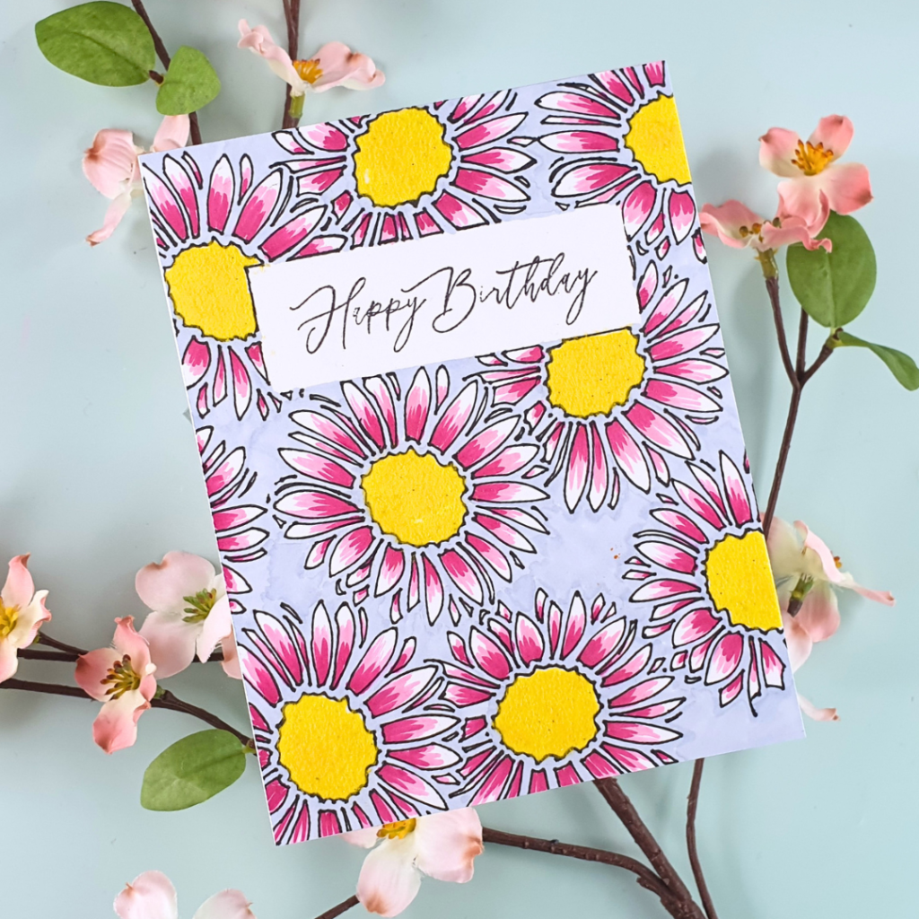 Handmade Card showing Creative Ways to Use Stencils in Cardmaking using the latest Creative Stamping Magazine