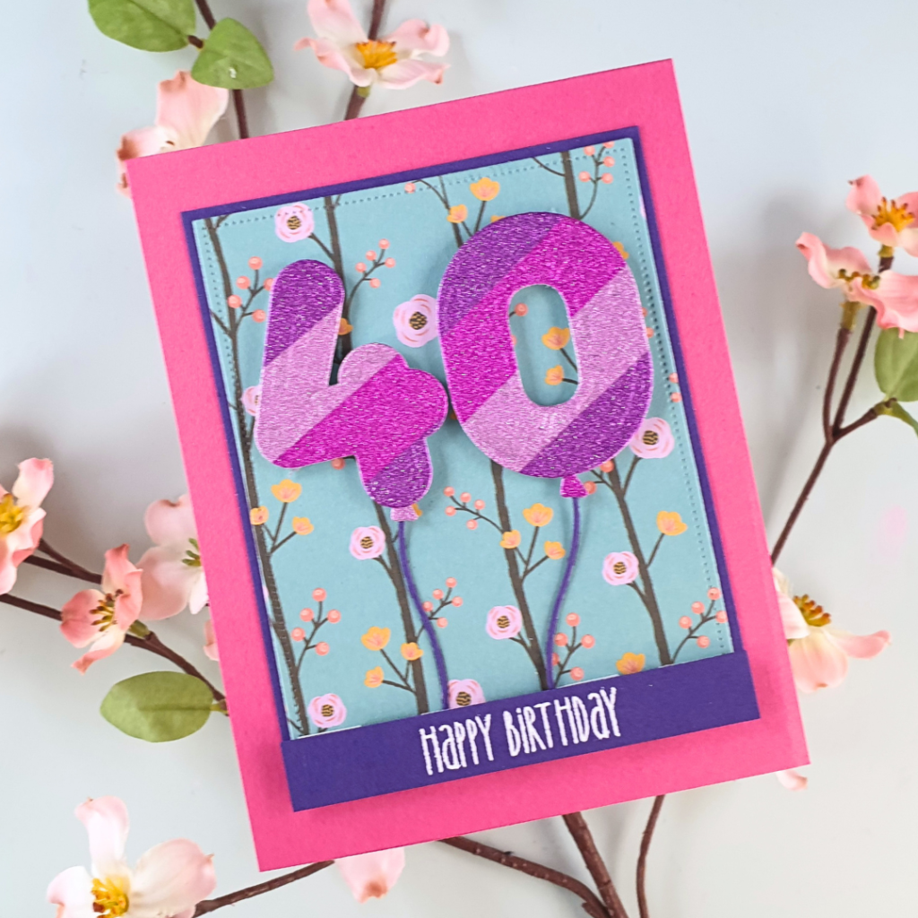 Handmade birthday Card created using dies with patterned paper