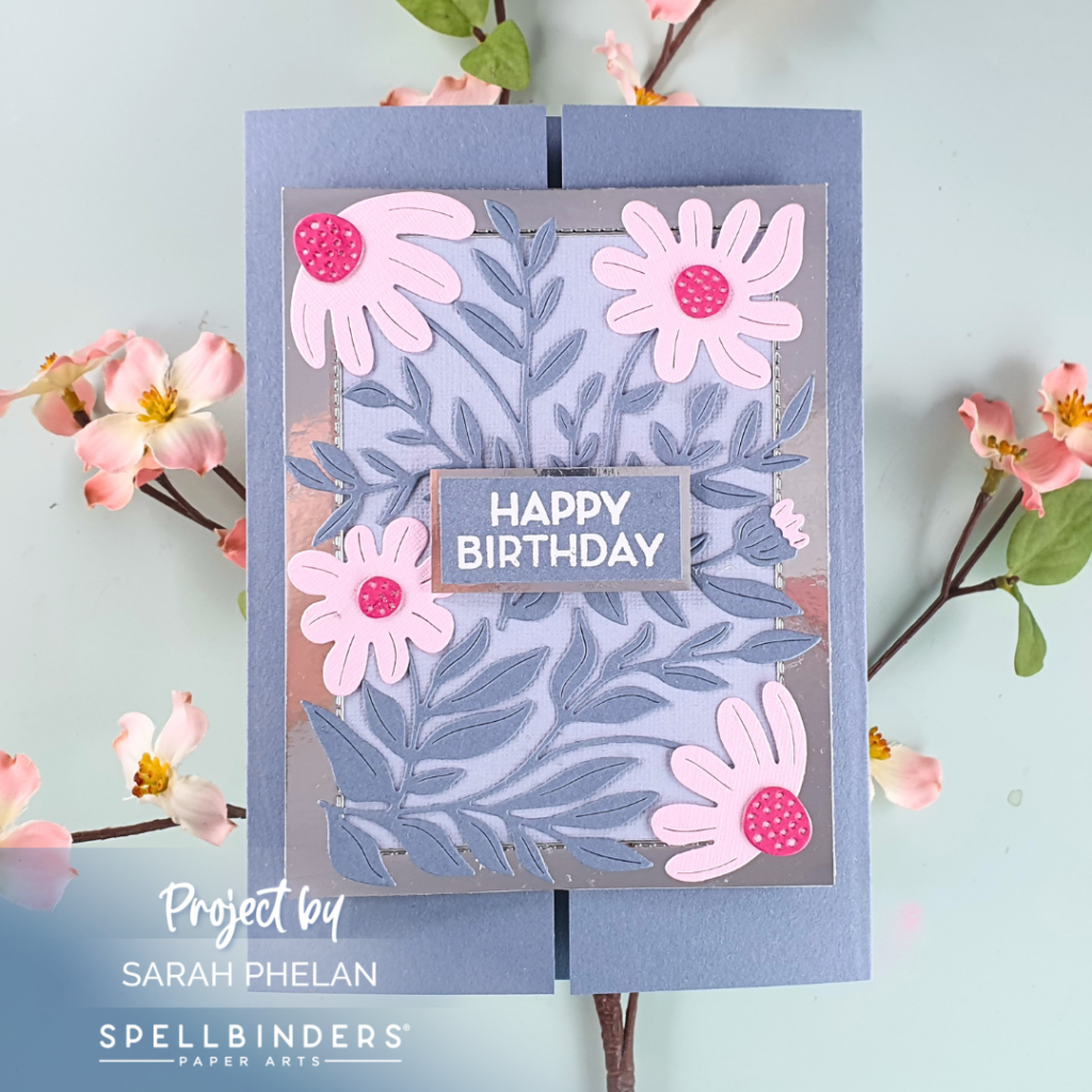 Slide & Lock Card created using the Fresh Picked Daisies Dies from Spellbinders