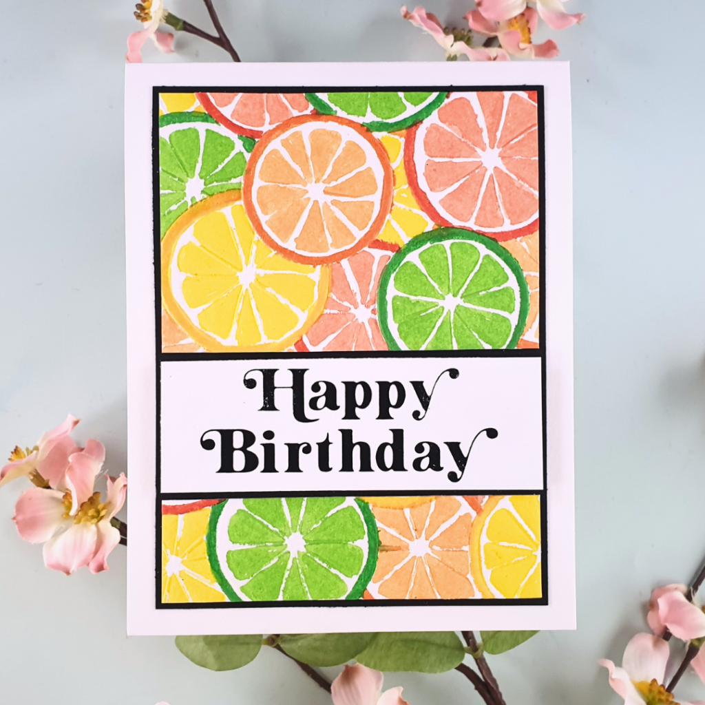 Handmade Card created by colouring embossing folders using the 3D Embossing Folder of the Month from Spellbinders