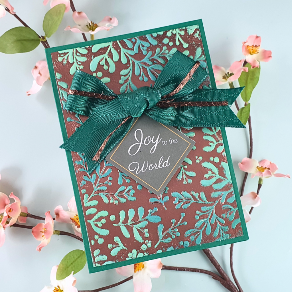 Handmade Christmas Card showing Creative Ways to Use Your Embossing Powders with the latest Crafter's Companion Magazine Box Kit