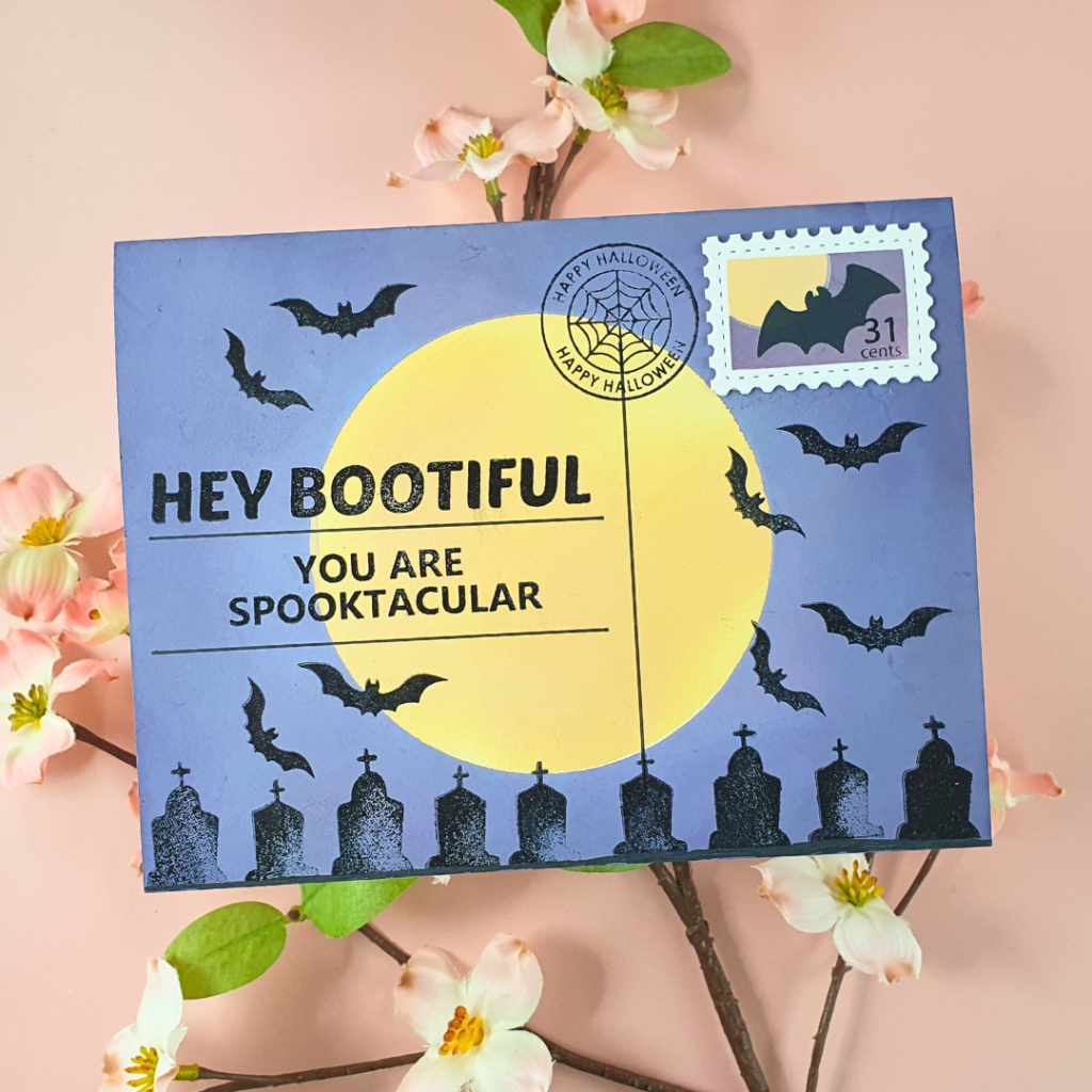 Handmade Halloween Card using the new Spooktacular collection from Waffle Flower Crafts