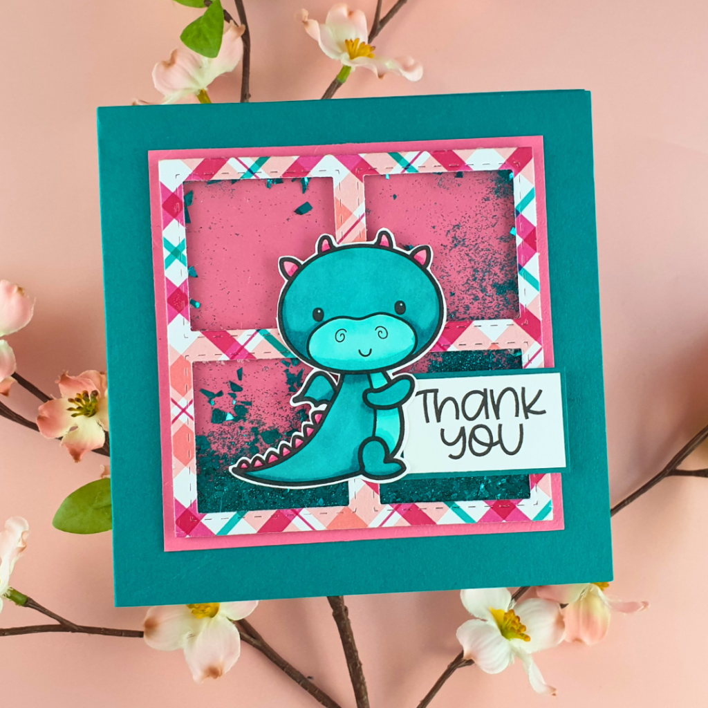 Handmade Card created to make the most of your patterned paper with the Card Cut Essentials Dies from Pink & Main