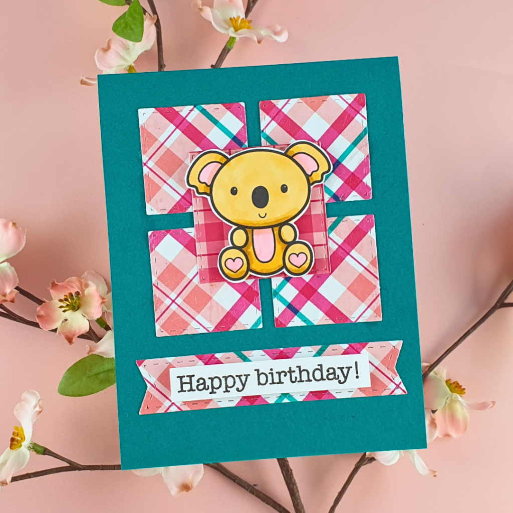 Handmade Card created to make the most of your patterned paper with the Card Cut Essentials Dies from Pink & Main