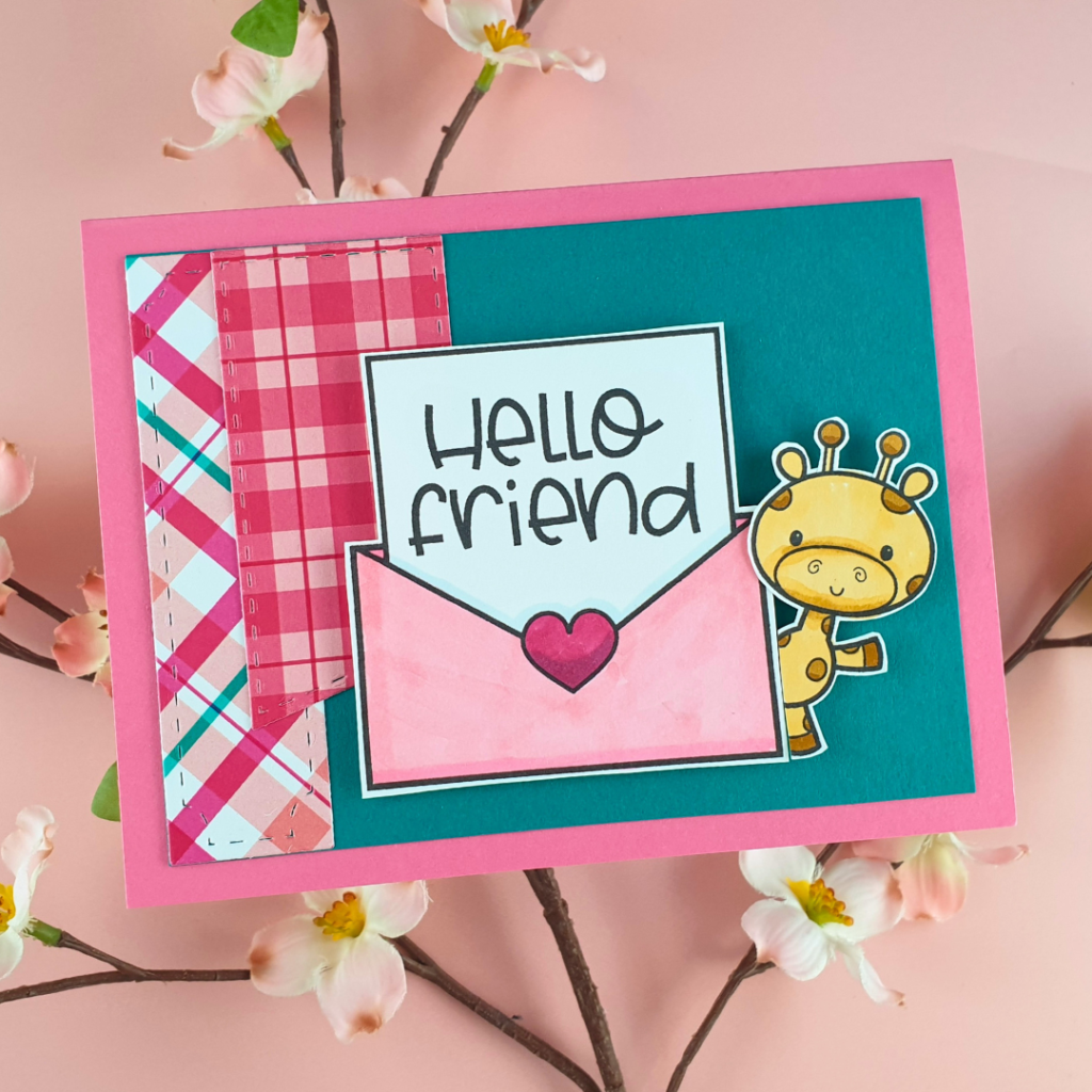 Handmade Card created to make the most of your patterned paper with the Card Cut Essentials Dies from Pink & Main