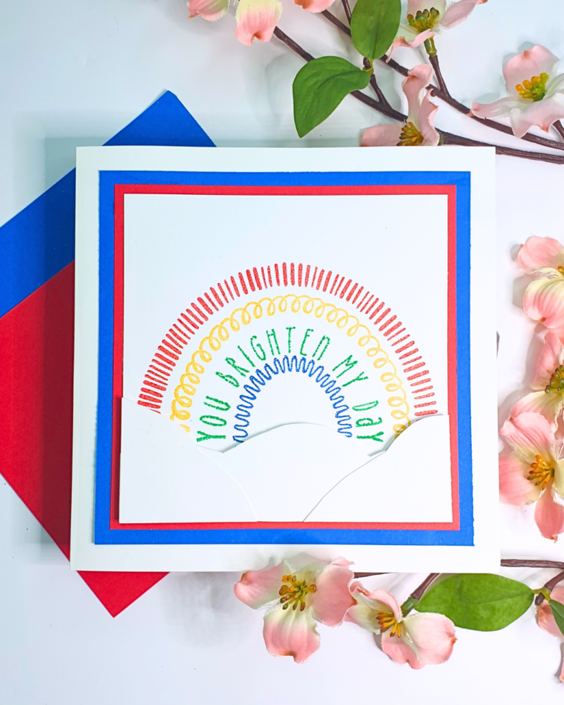 Handmade Card showing how to Stretch Your Stamps With Easy Rainbow Cards using the stamp set from Creative Stamping Magazine 147