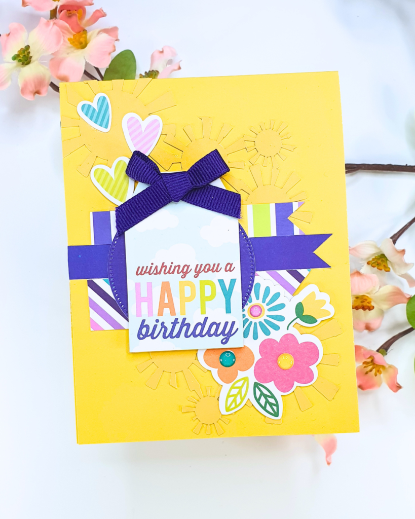 Patterned Paper Card in Minutes created with the Kingston Crafts Rainbow Kit