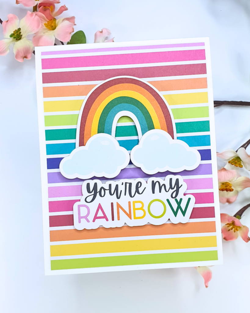 Patterned Paper Card in Minutes created with the Kingston Crafts Rainbow Kit