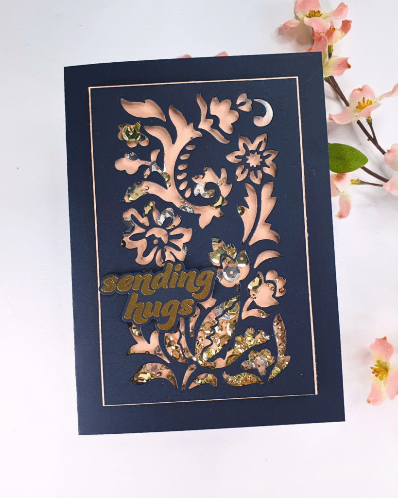Handmade Card created using the Zero Waste Embroidered Motifs Die from Altenew