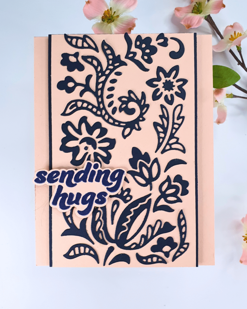 Handmade Card created using the Zero Waste Embroidered Motifs Die from Altenew