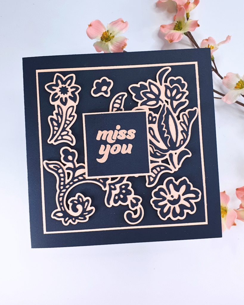 Handmade Card created using the Zero Waste Embroidered Motifs Die from Altenew