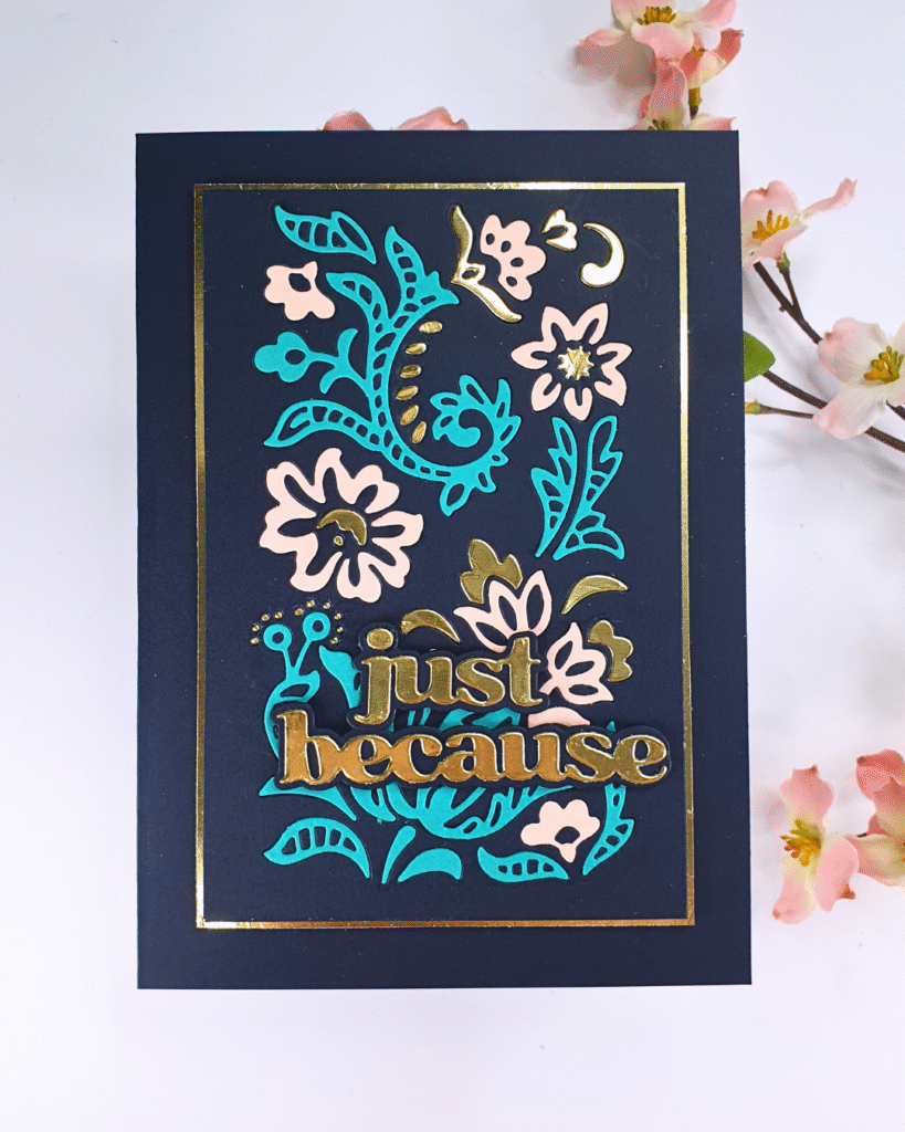 Handmade Card created using the Zero Waste Embroidered Motifs Die from Altenew