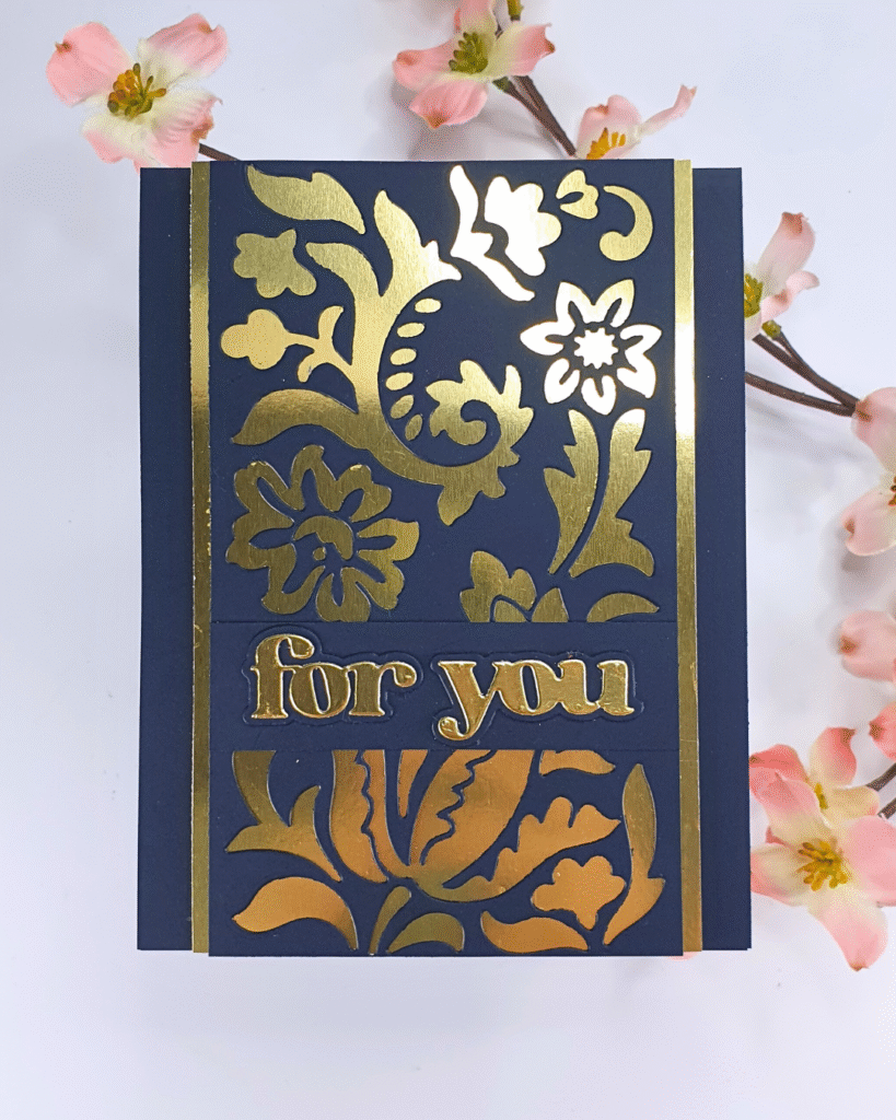 Handmade Card created using the Zero Waste Embroidered Motifs Die from Altenew