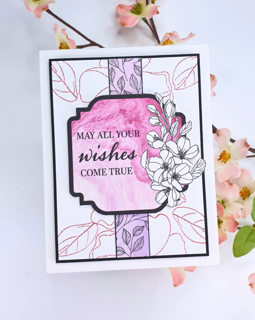 Handmade Floral Card created using the Alex Syberia Designs Stamps with Simply Cards and Papercraft Magazine