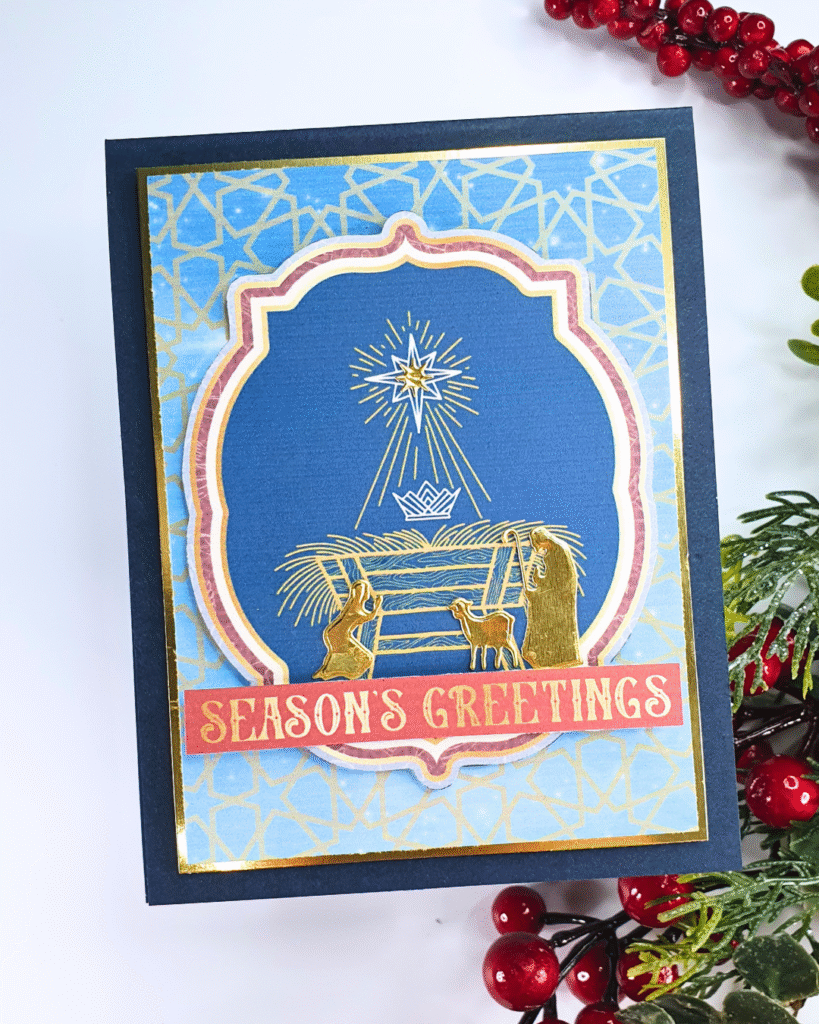 Quick Christmas Card created by Sarah Phelan from Sarah's Stampin Retreat using the Cover Gift from Simply Cards and Papercraft Magazine