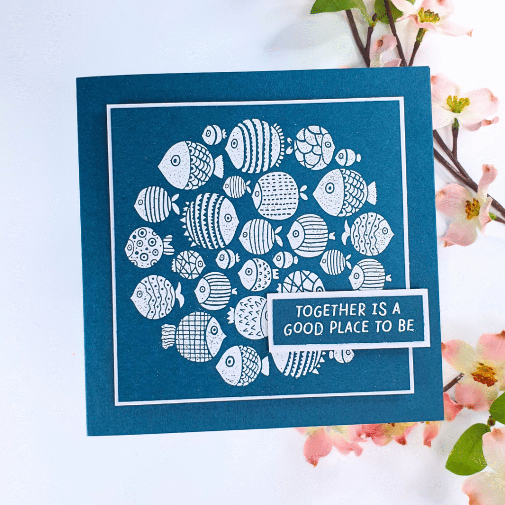 Cute Handmade Under the Sea themed card created using this month's Spellbinders Clubs