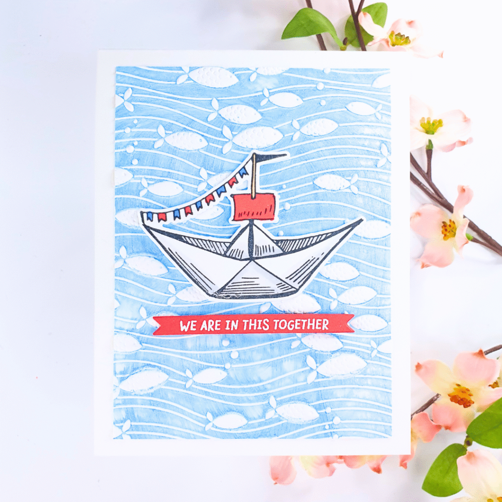 Cute Handmade Under the Sea themed card created using this month's Spellbinders Clubs