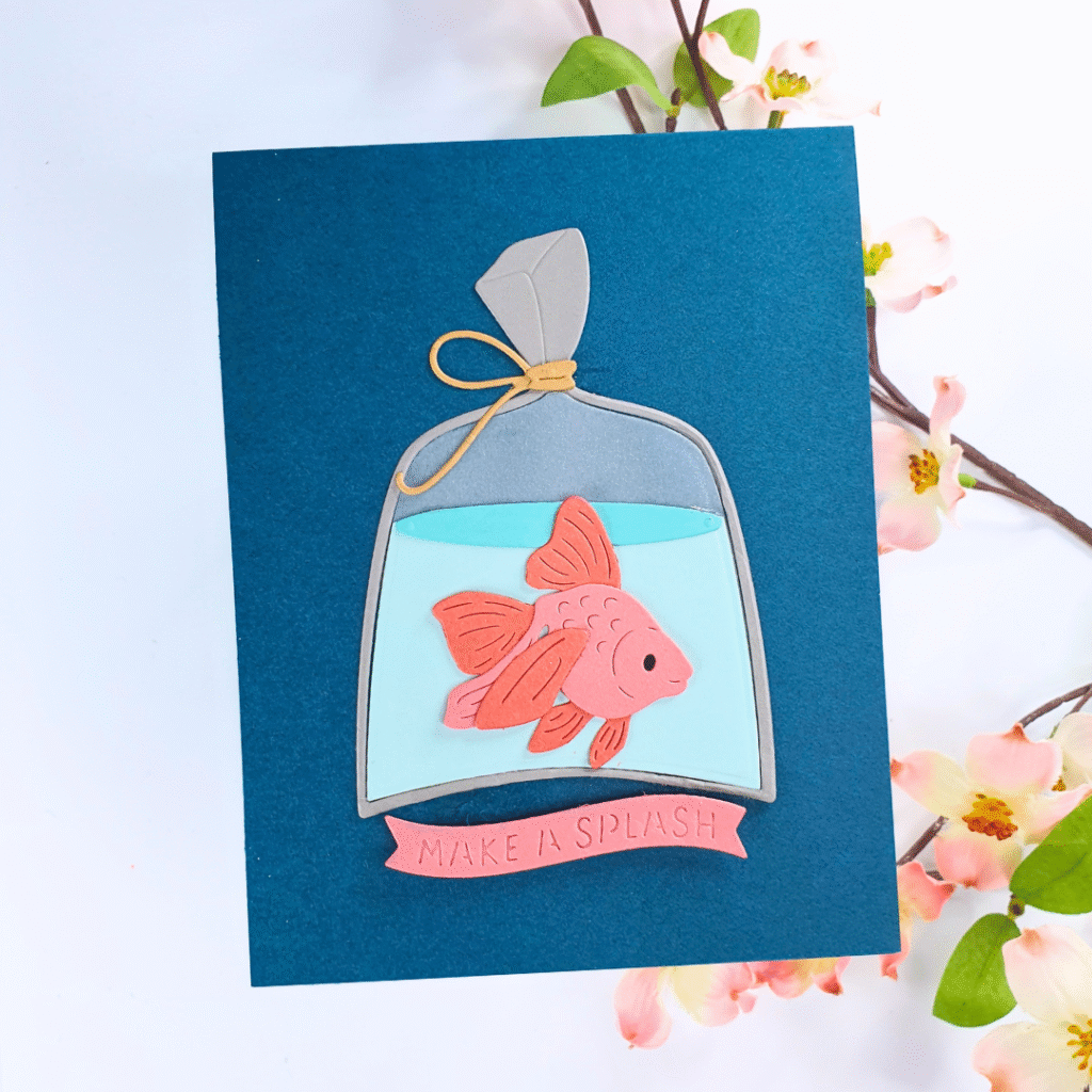 Cute Handmade Under the Sea themed card created using this month's Spellbinders Clubs