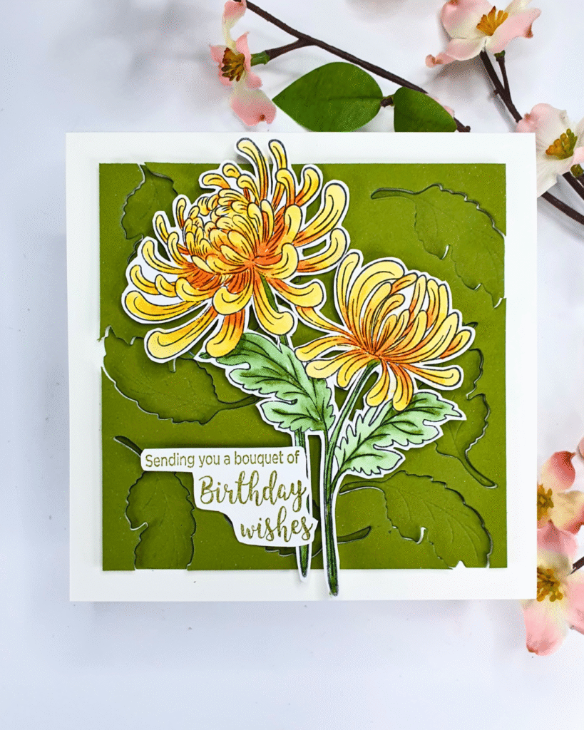 Handmade Card showcasing die-cutting techniques using the Lisa Horton Magazine Box Kit