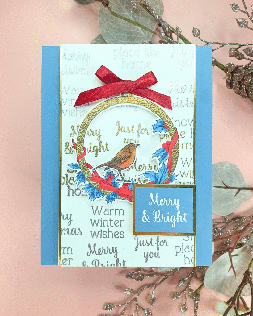 Handmade Christmas Card created with the Two Red Robins Magazine Box Kit 4