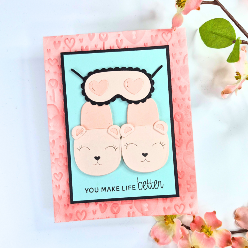 Handmade Card Showing Ink Blending Techniques created with Spellbinders December Clubs